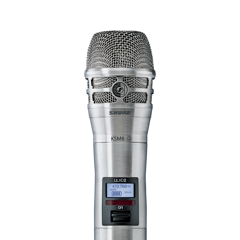 Shure ULXD2/K8 - Digital Handheld Transmitter with KSM8 Capsule in Nickel Finish (H50 Band: 534-598 MHz)