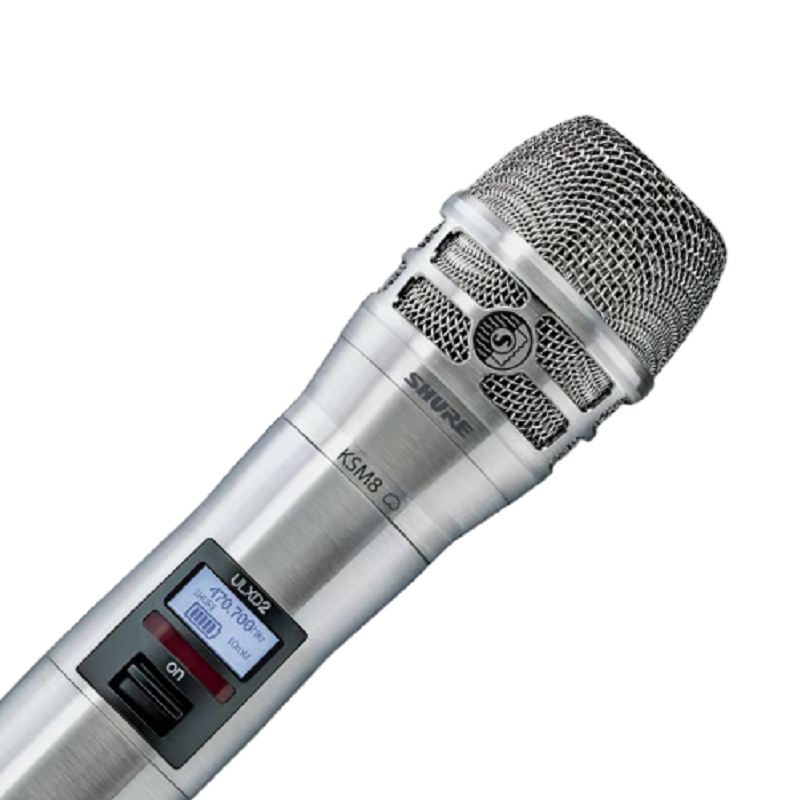 Shure ULXD2/K8 - Digital Handheld Transmitter with KSM8 Capsule in Nickel Finish (H50 Band: 534-598 MHz)