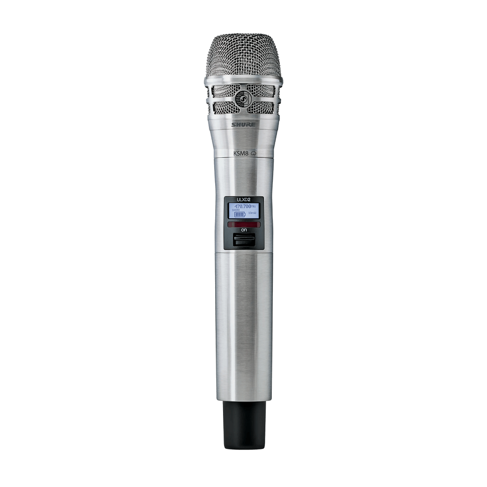 Shure ULXD2/K8 - Digital Handheld Transmitter with KSM8 Capsule in Nickel Finish (J50A Band: 572-616 MHz)