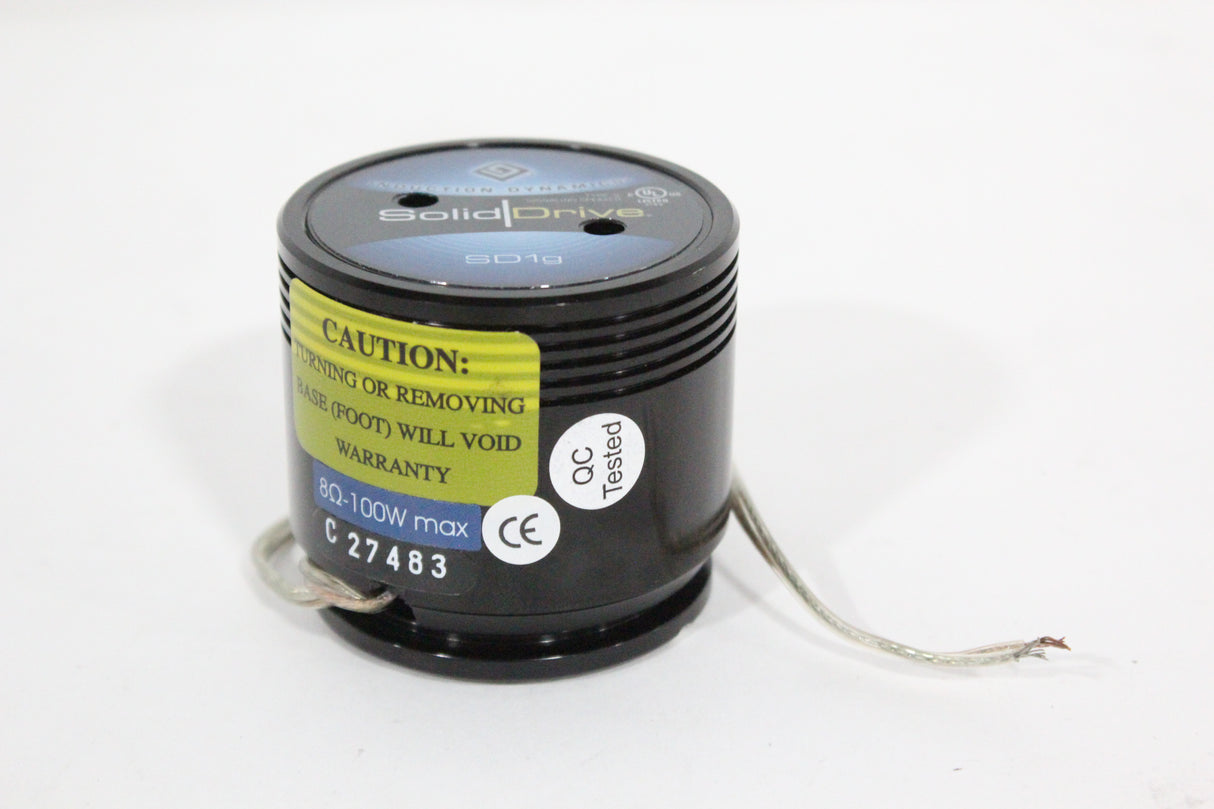 Solid Drive SD1g On-Surface Full-Range Sound Transducer for Glass (Black - No Connectors - VHB Adhesive Disk Used)