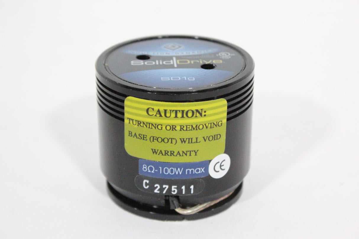 Solid Drive SD1g On-Surface Full-Range Sound Transducer for Glass (Black - No Connectors - VHB Adhesive Disk Used)