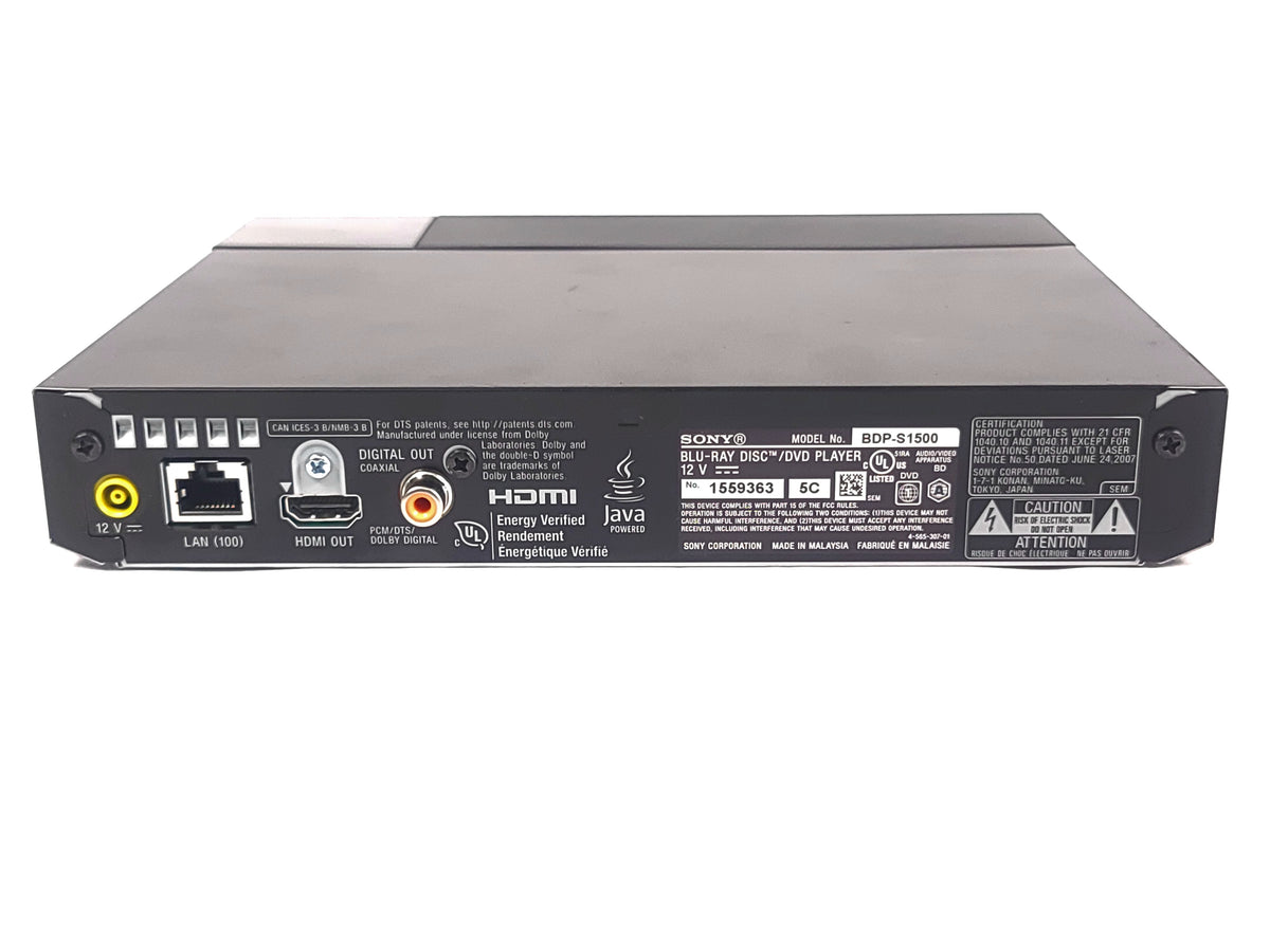 Sony BDPS-1500 Blu-Ray Player w/DC PSU Cable & Remote