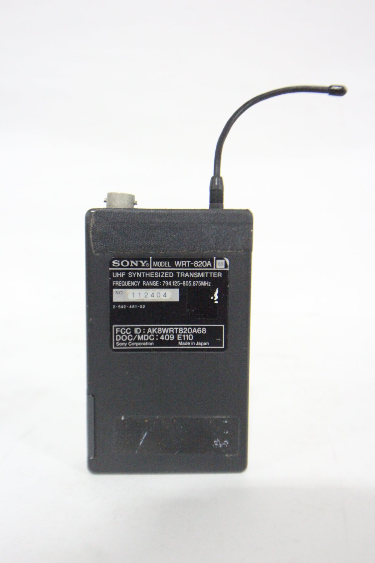Sony WRT-820A UHF Synthesized Transmitter (794.125 - 805.875 MHz)