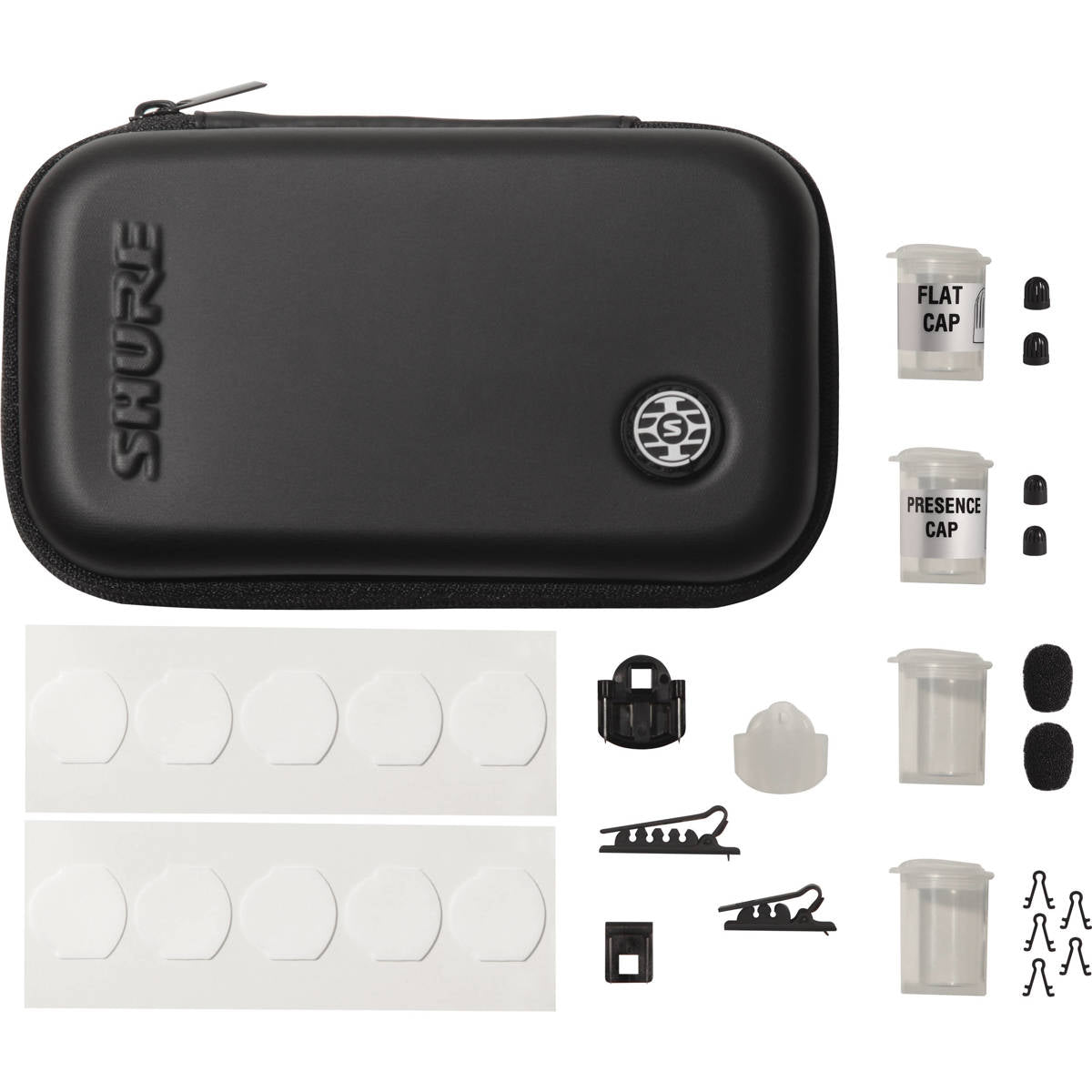 Shure TwinPlex TL47 Omnidirectional Lavalier Microphone, Low Sensitivity, Bare Wire Terminal, Black, with Accessories