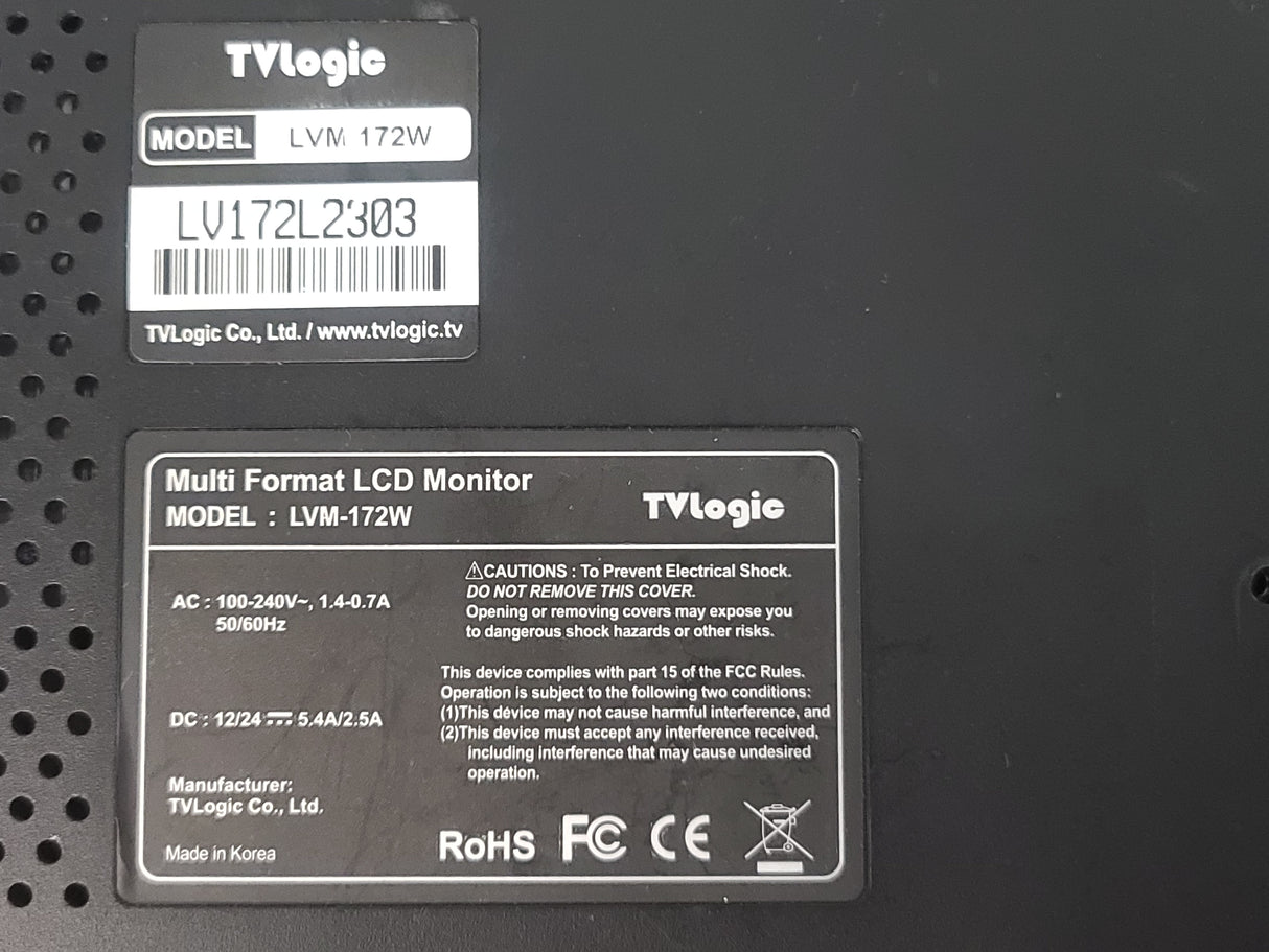TVLogic LVM-172W 17'' LCD Multi Format Monitor