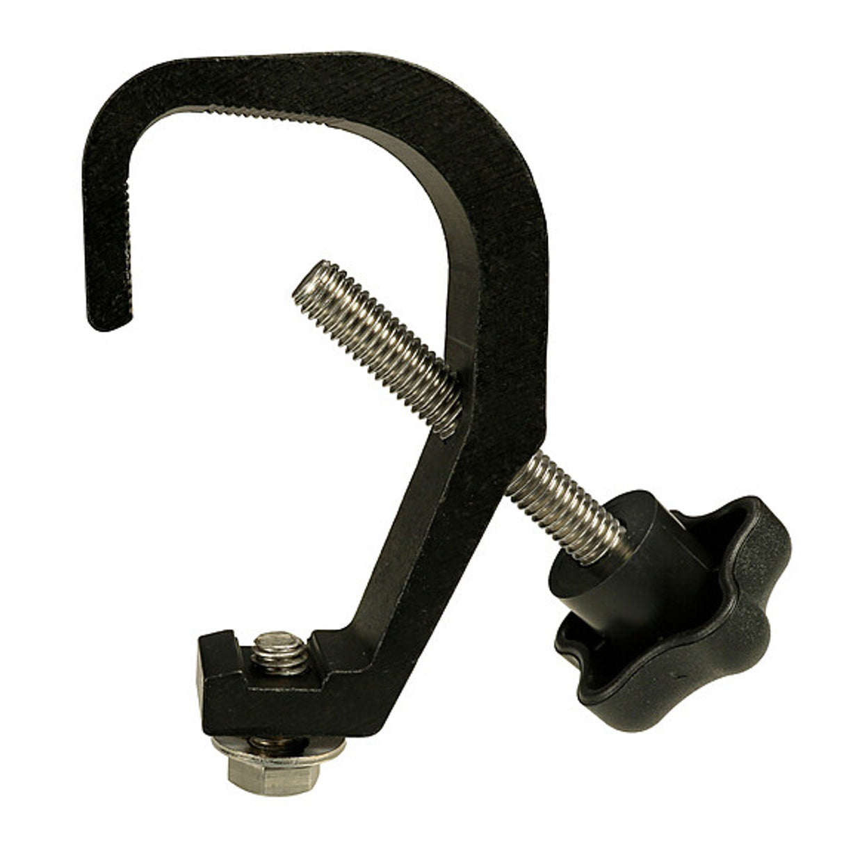 The Light Source Mini-Clamp, Black Anodized, Stainless fasteners (fits IV pole from 5/16" to 2" OD./8 mm-50 mm)