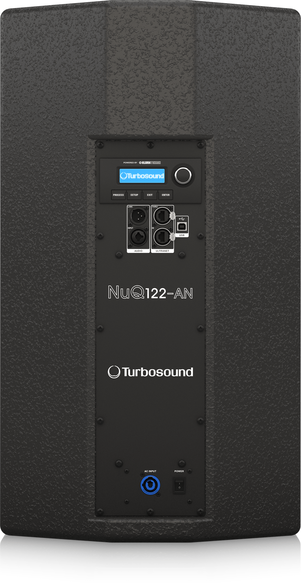 Turbosound NUQ122-AN-UL 2500 Watt 2-Way 12" Full Range Powered Loudspeaker with Klark Teknik DSP Technology and ULTRANET Networking