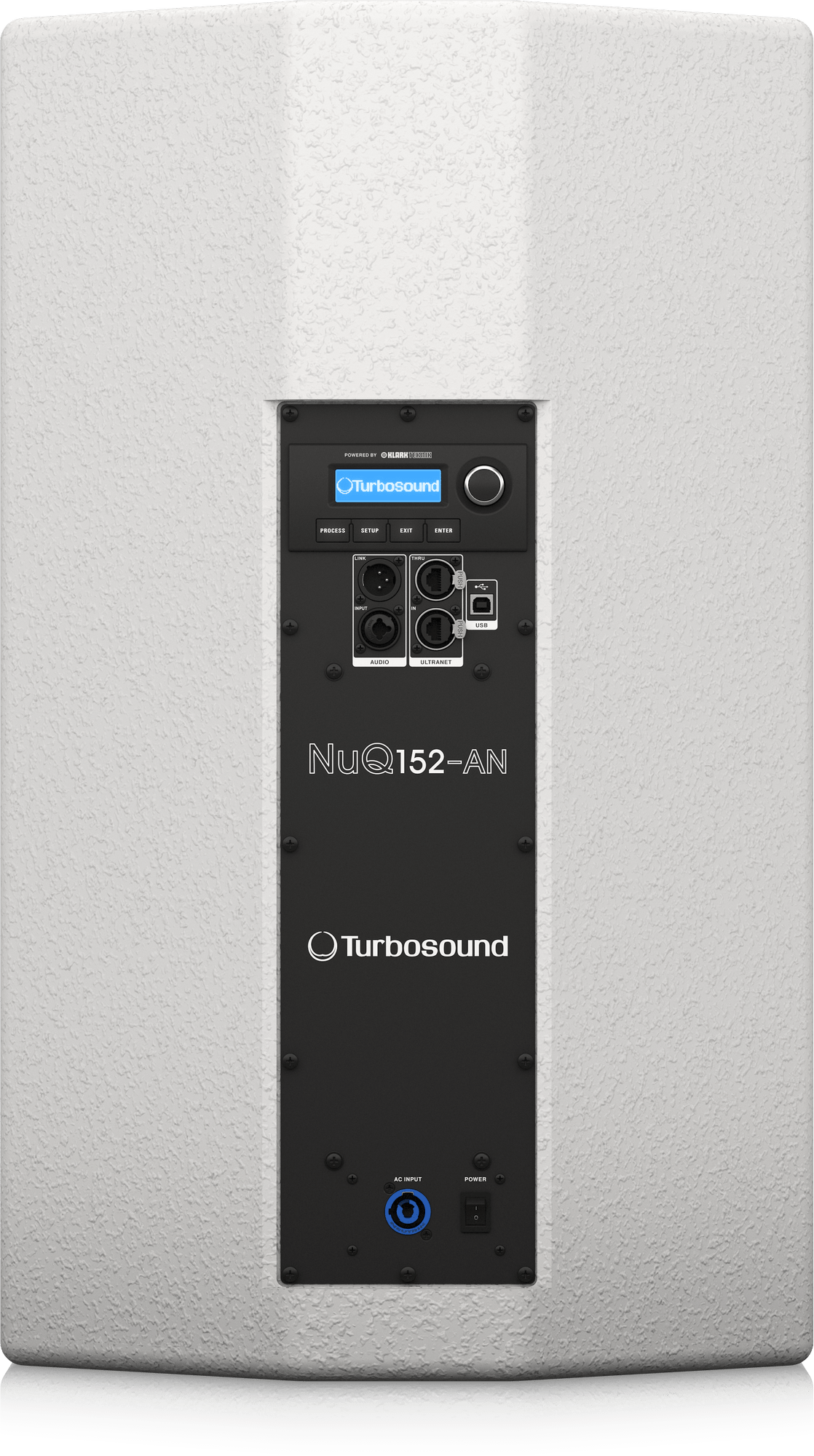 Turbosound NUQ152-AN-WH-UL 2500 Watt 2-Way 15" Full Range Powered Loudspeaker with Klark Teknik DSP Technology and ULTRANET Networking (White)