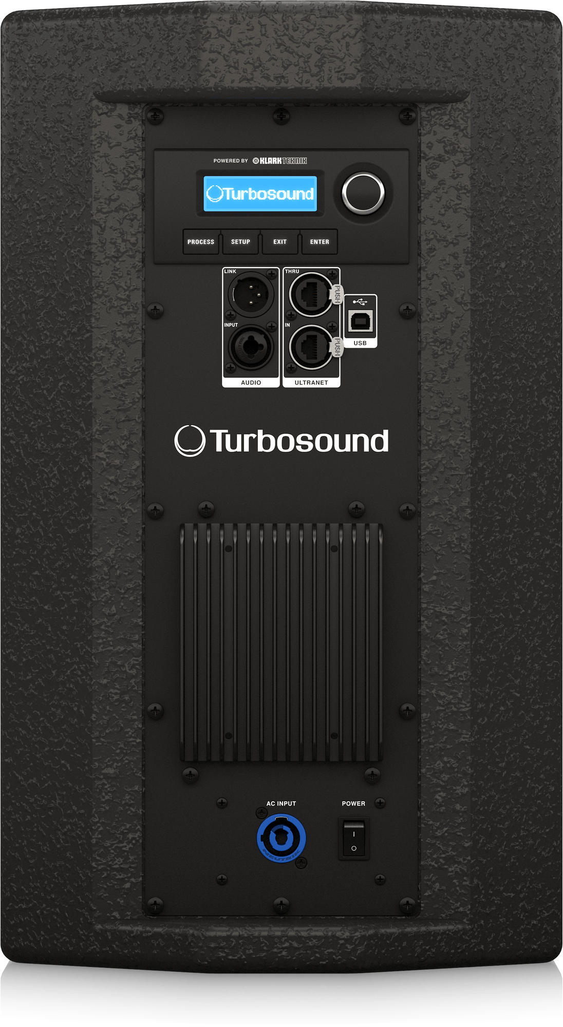 Turbosound NUQ82-AN-UL 600 Watt 2-Way 8" Full Range Powered Loudspeaker with Klark Teknik DSP Technology and ULTRANET Networking