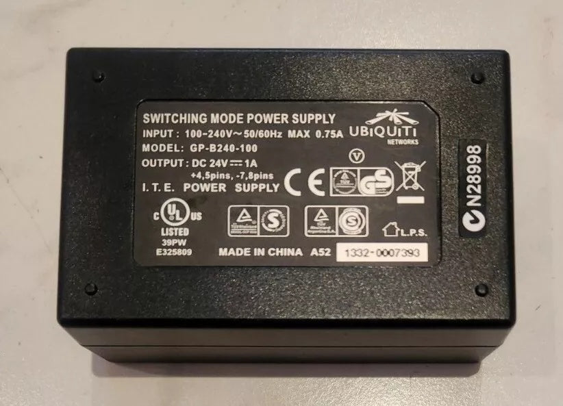 Ubiquiti Networks GP-B240-100 Gigabit PoE Switching 24V Output 1 Amp Power Supply