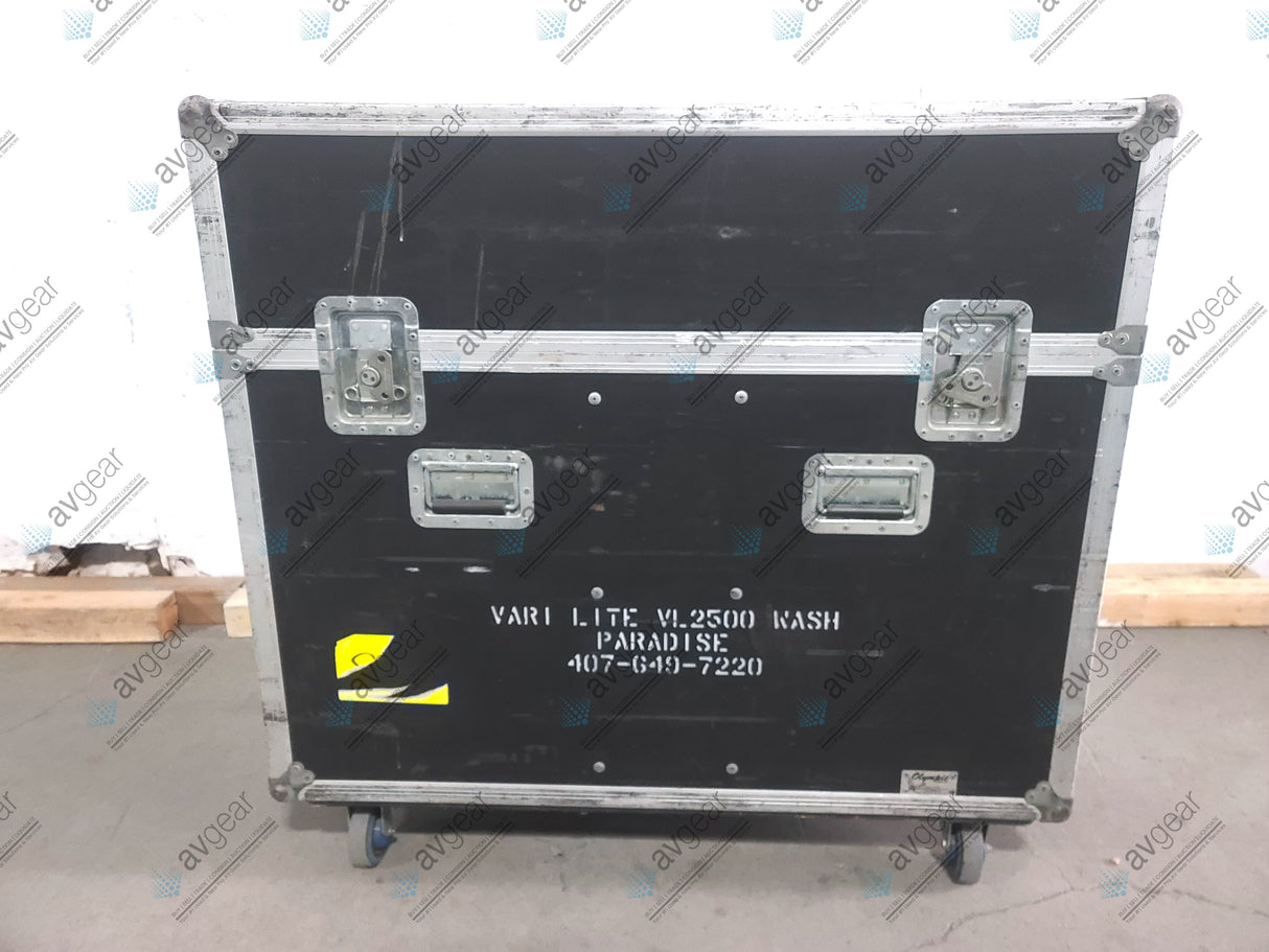 (2) Vari-Lite VL2500 Moving Head Wash Lights (6929 & 6817 Total Hours) In Wheeled Road Hard Case