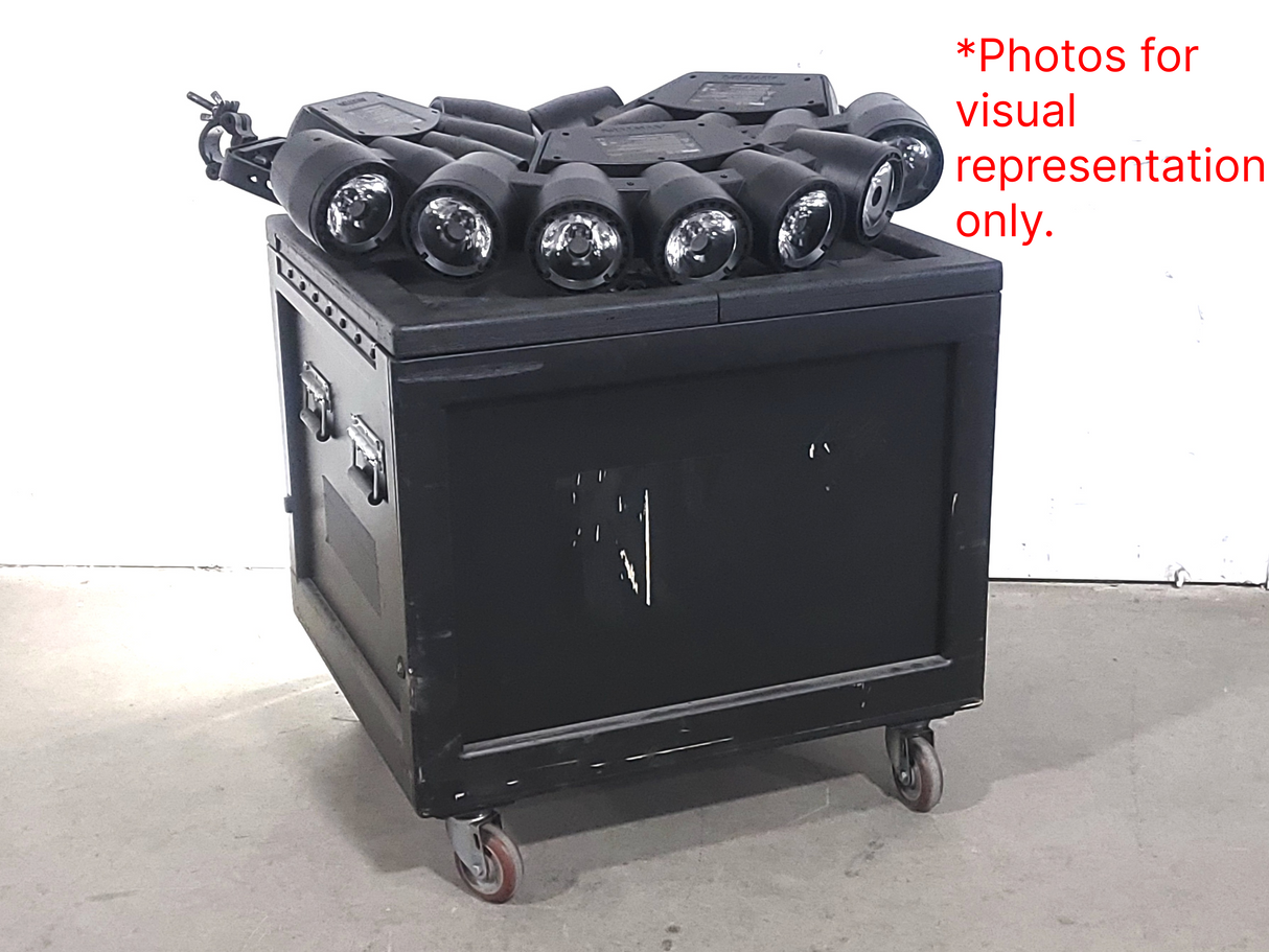 (3) Ayrton Versapix RS LED Lights w/ (3) PSU Cables, (3) Mounting Brackets & (3) Safety Cables in Wheeled Road Case