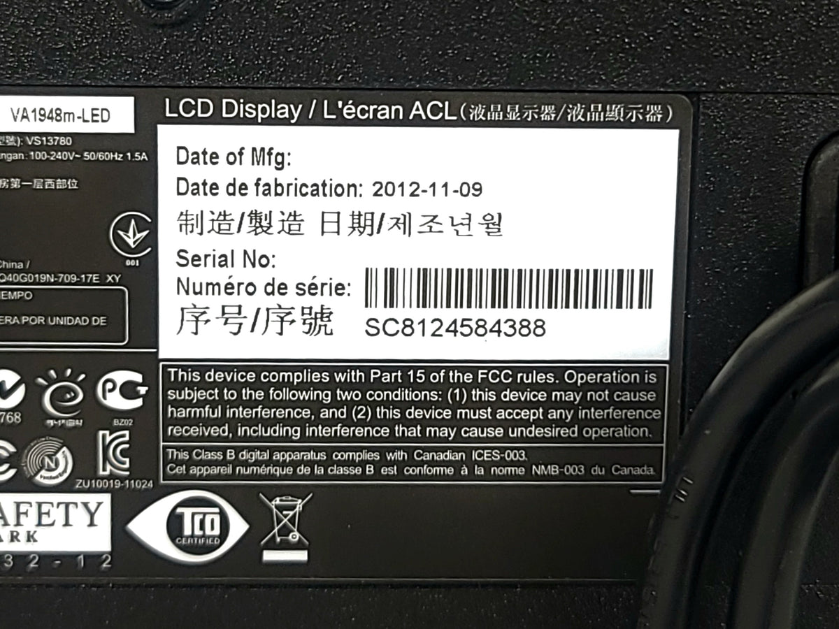 ViewSonic VA1948M-LED LCD Display