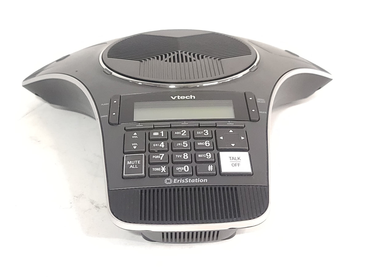 Vtech VCS712 ErisStation Wireless Conference Phone w/ (2) Wireless Mics, (1) PSU, & (1) Stand in Original Box