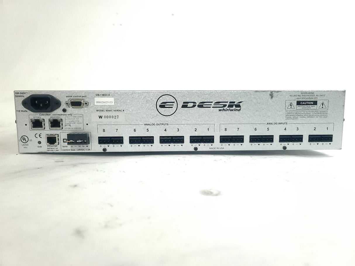 Whirlwind 4040C E Desk Digital Signal Processor for CobraNet