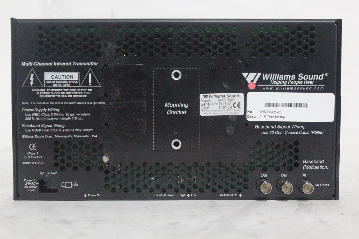 Williams Sound WIR TX9 Infrared Emitter & Transmitter