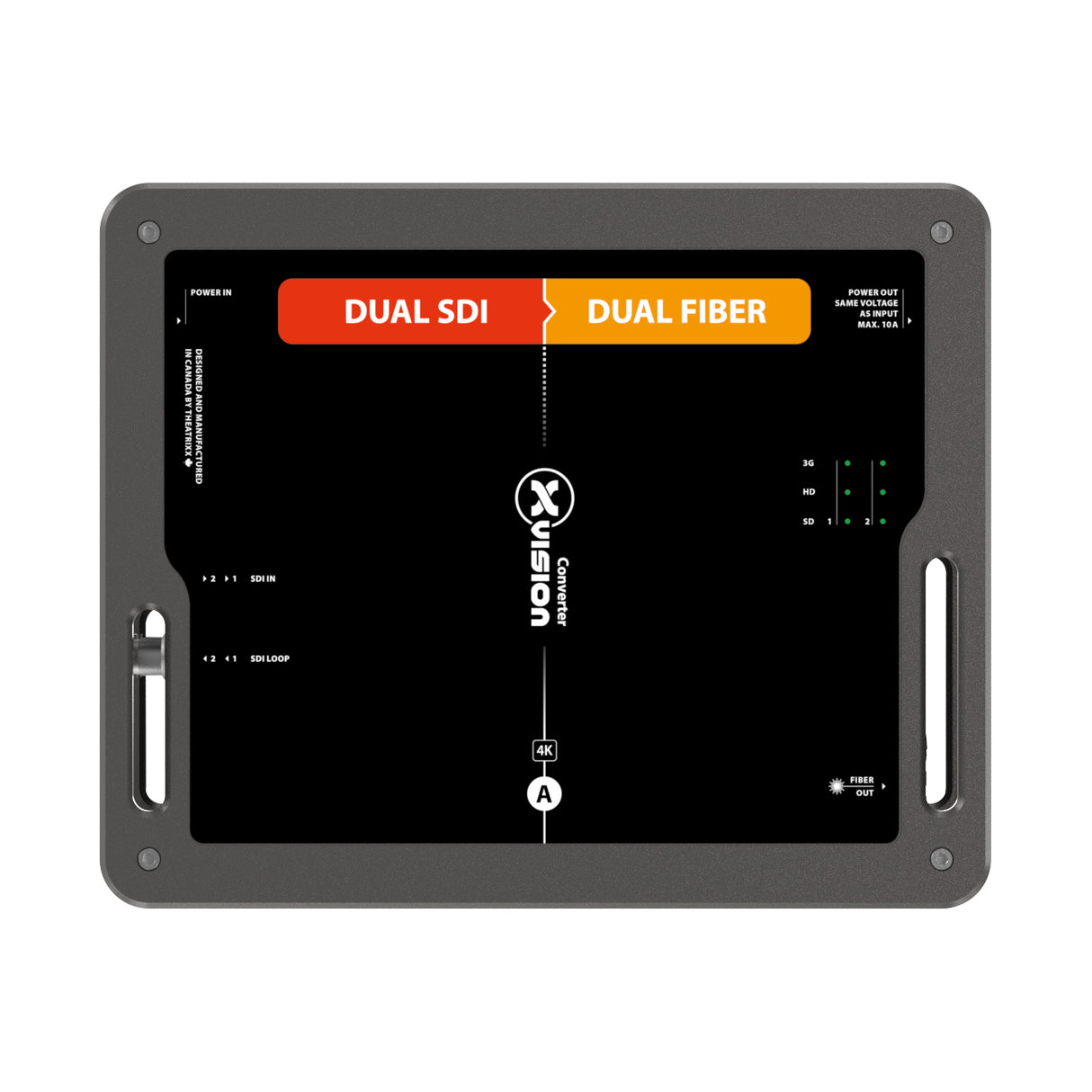 Theatrixx XVV2SDI2FIBER-S2 xVision Video Converter - Dual Channel 3G-SDI to Fiber - PT1 In/Thru - SM - OpticalCON Duo