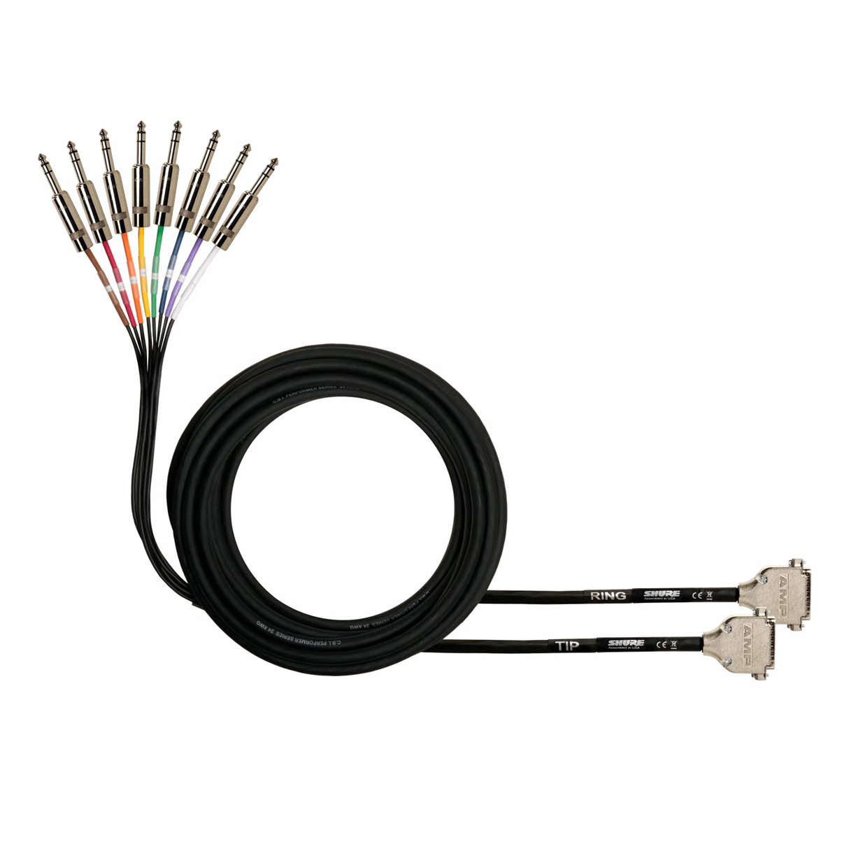 Shure 25' 8 Channel DB25 to TRS Audio Snake Cable for SCM820-DB25 Digital IntelliMix Automatic Mixer