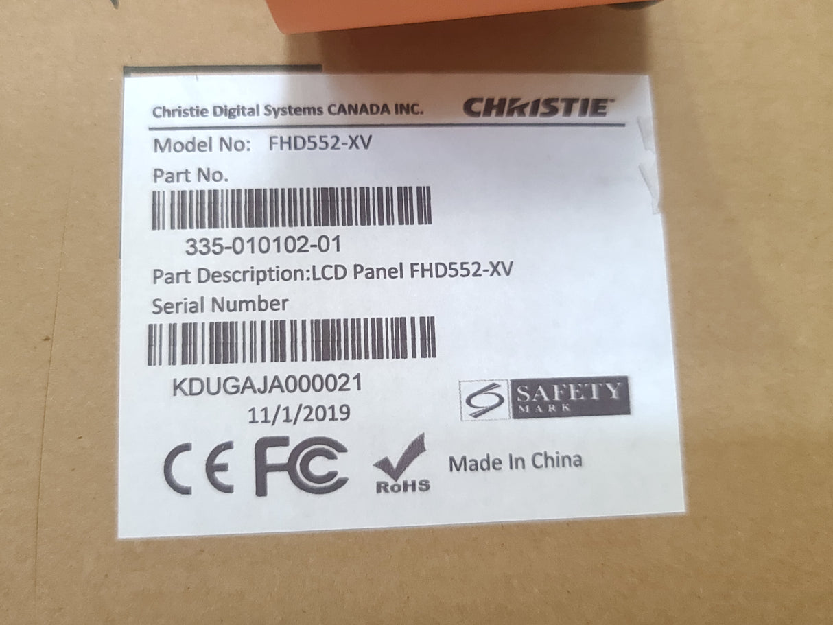 Christie FHD552-XV 55" Class Narrow Even-Bezel LCD Display for 24/7 Operation in Original Box (FACTORY RECONDITIONED)