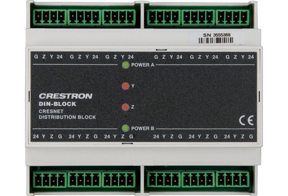 Crestron DIN-BLOCK DIN Rail-Mounted Cresnet Distribution Block