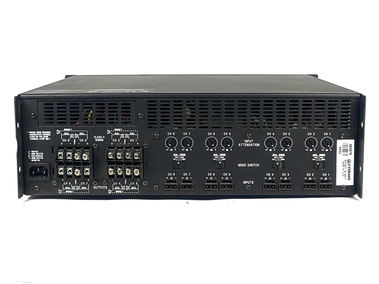 Crown Audio CTs 8200 8-Channel Power Amplifier (FOR PARTS)