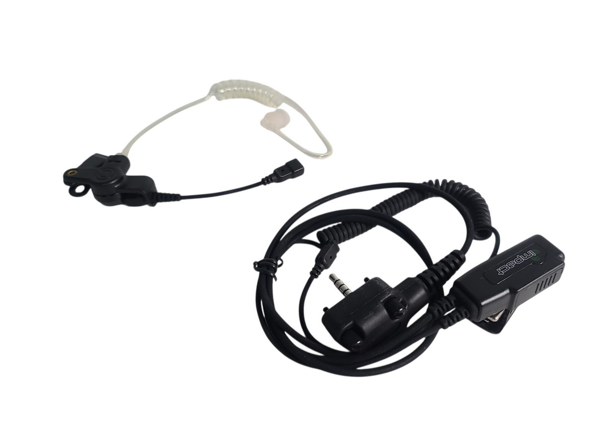 Impact Radio Accessories VY1A-G1W 1-Wire Surveillance w/ PTT & AT-2 Quick Disconnect Acoustic Tube in Original Packaging