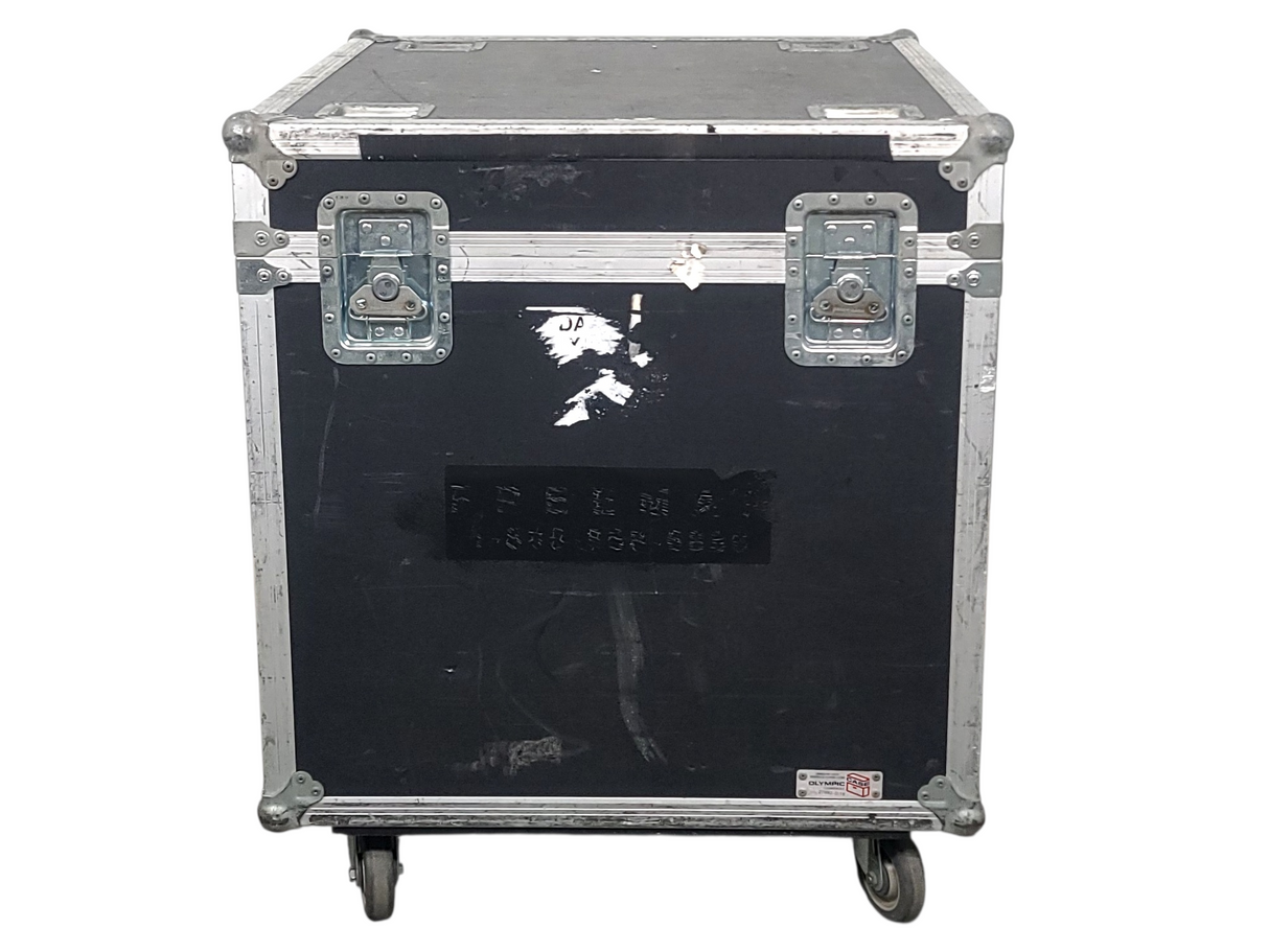 (2) JBL PRX615M 15-inch Two-Way Self-Powered Speakers in Wheeled Road Case