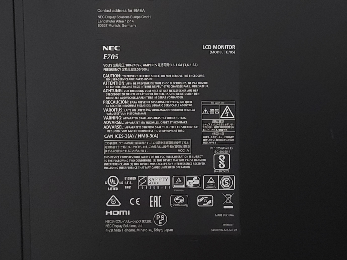 NEC E705 70" HD Commercial LED Monitor In Wheeled Road Case
