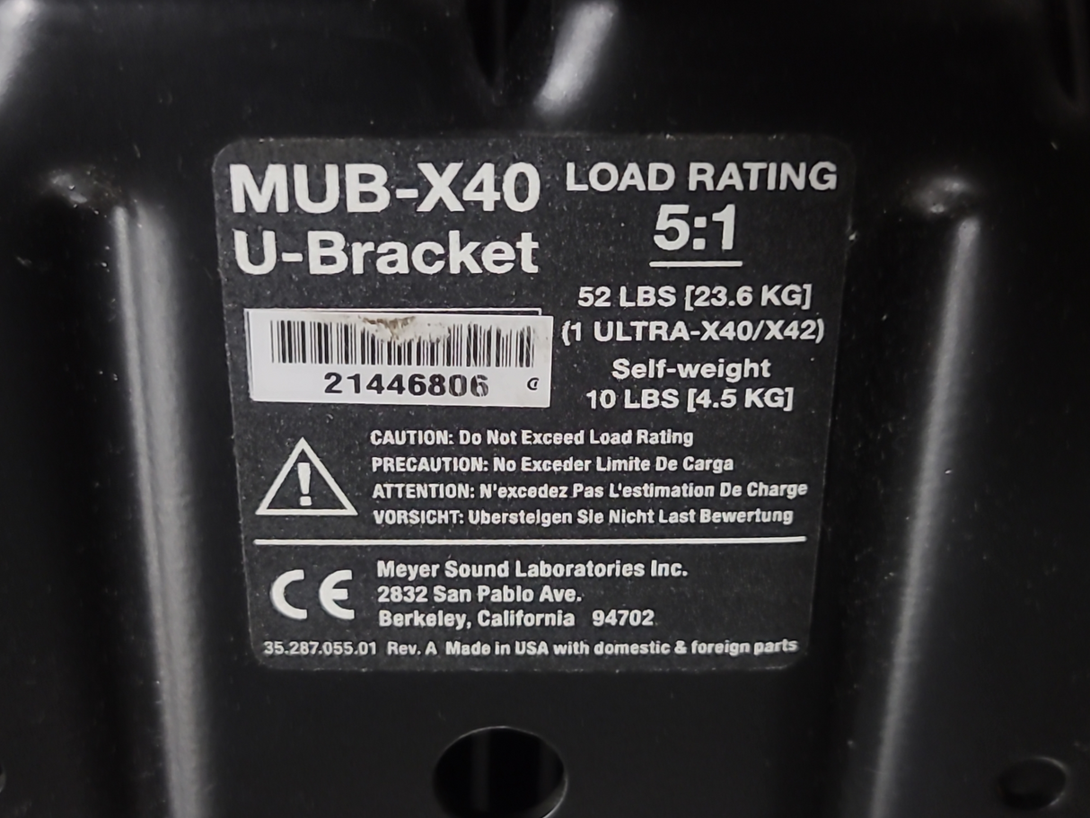 Meyer Sound ULTRA-X40 Wide Coverage Loudspeaker w/ MUB X-40 U-Bracket