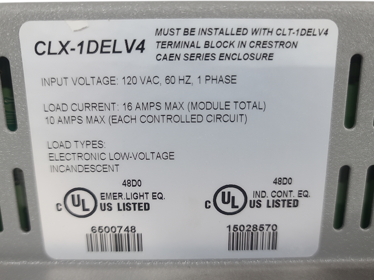Crestron CLX-1DELV4 4-Channel Electronic Low-Voltage Dimmer Module, Single Feed