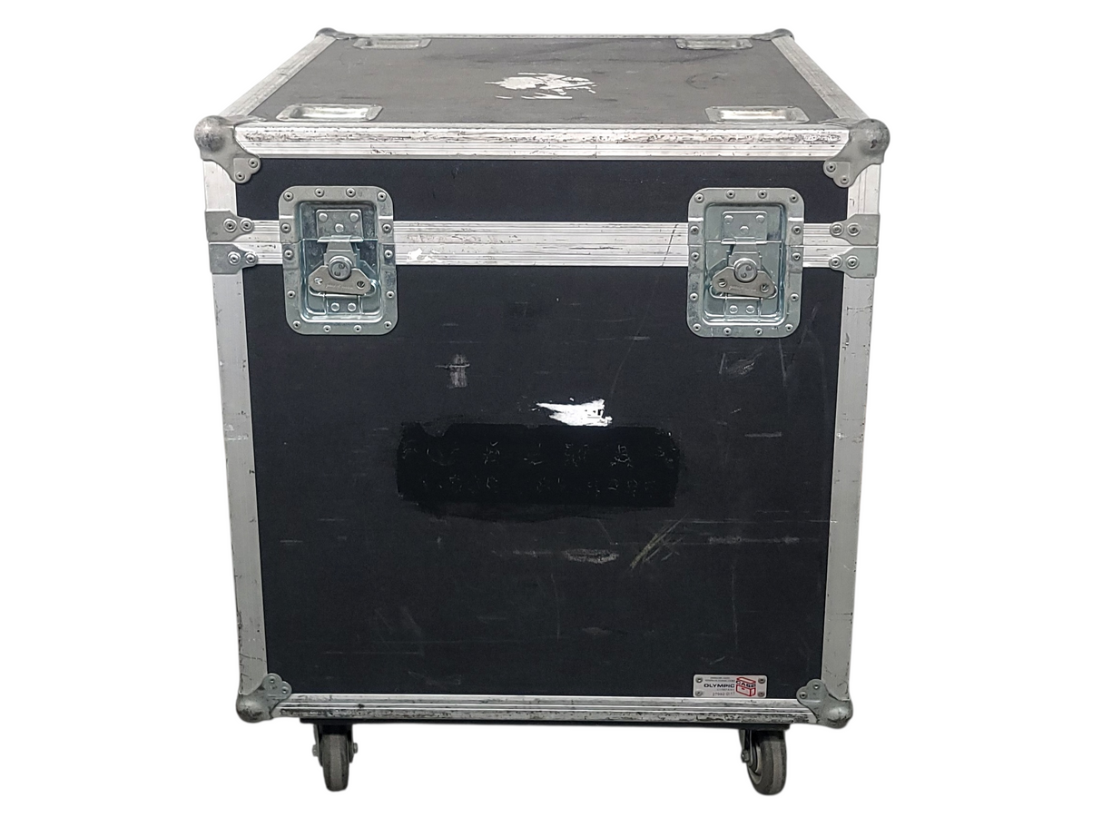 (2) JBL PRX615M 15-inch Two-Way Self-Powered Speakers in Wheeled Road Case