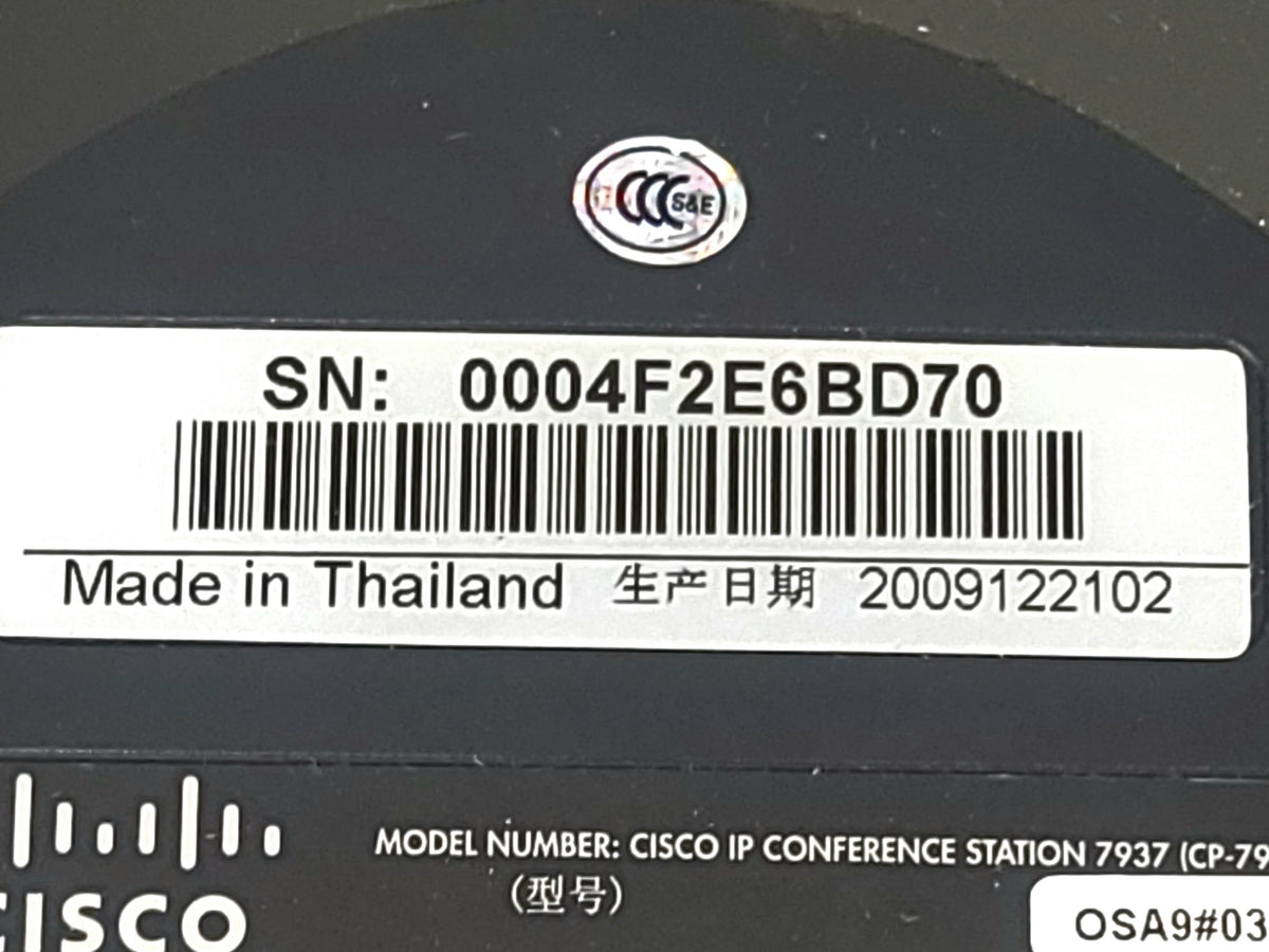 (2) Cisco 7937 IP Conference Station w/ (4) Cisco 2201-40140-001 External Microphones