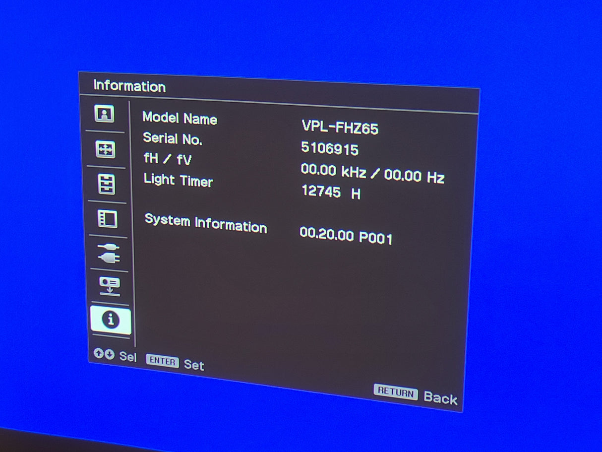 Sony VPL-FHZ65 6,000 Lumens WUXGA 3LCD (Lamp Hours 12745) Large Venue Projector