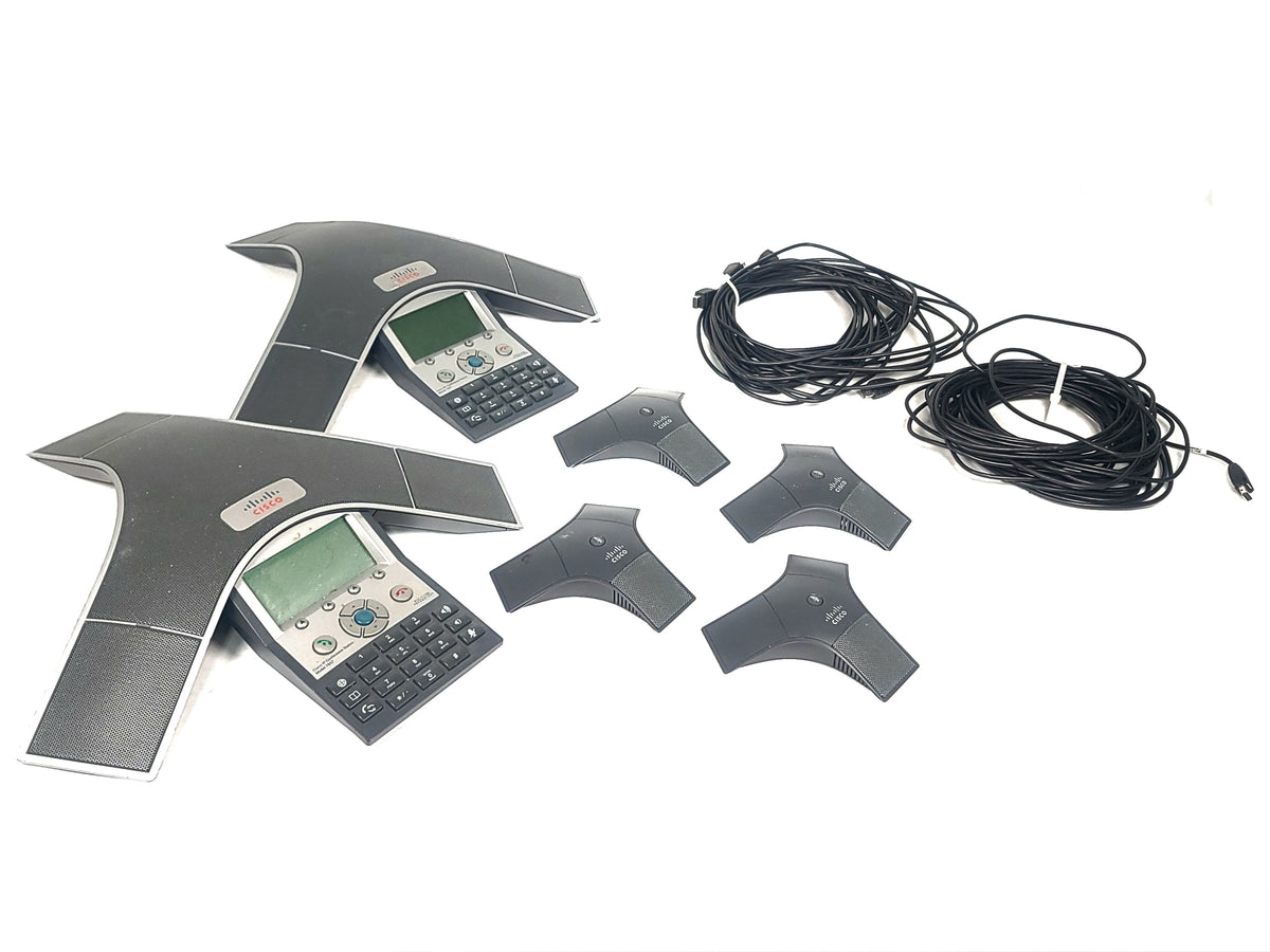 (2) Cisco 7937 IP Conference Station w/ (4) Cisco 2201-40140-001 External Microphones