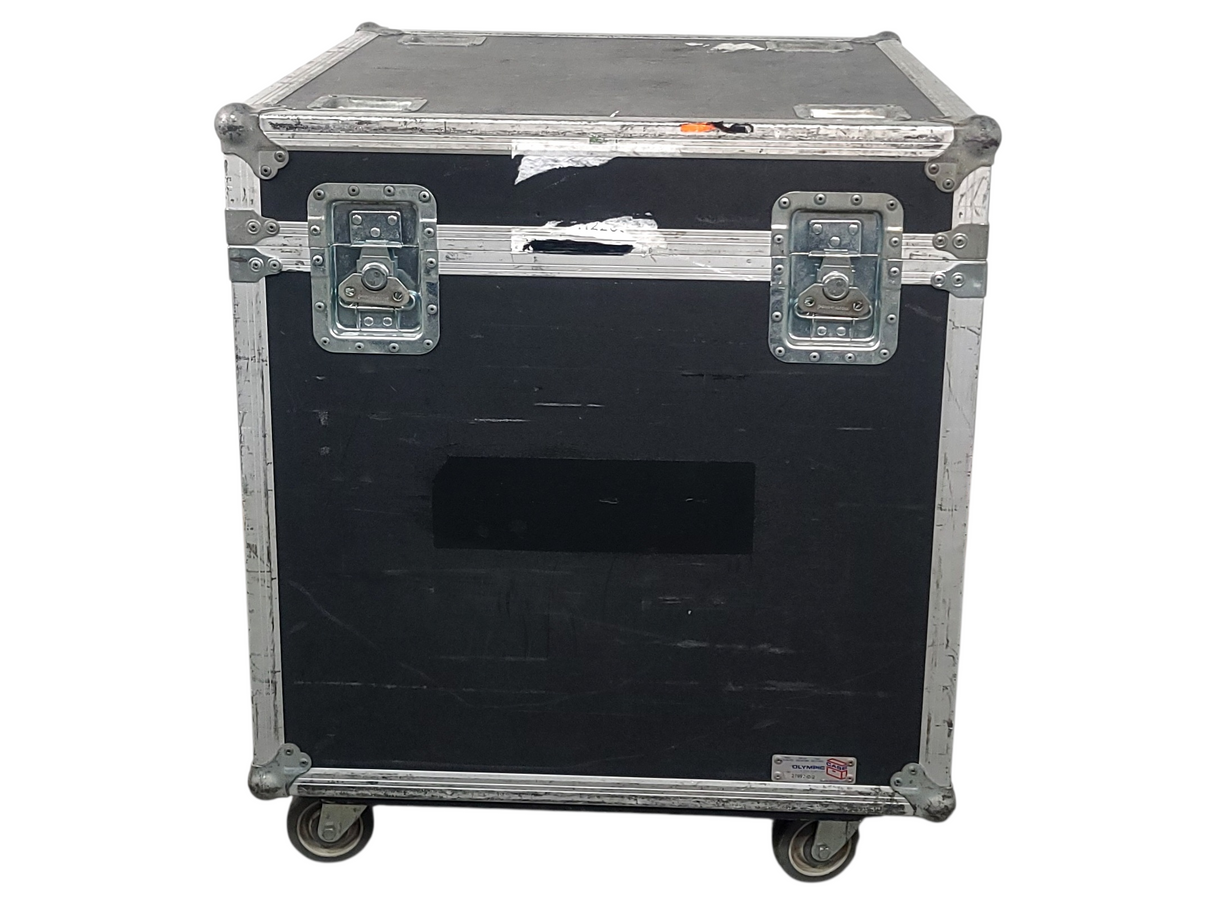 (2) JBL PRX615M 15-inch Two-Way Self-Powered Speakers in Wheeled Road Case