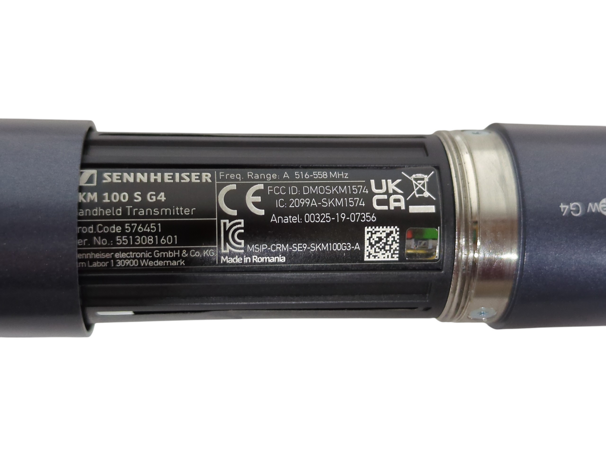 Sennheiser SKM 100 G4 Handheld Transmitter (A; 516-558MHz) w/ Sennheiser MMD 835 Cardioid Dynamic Capsule