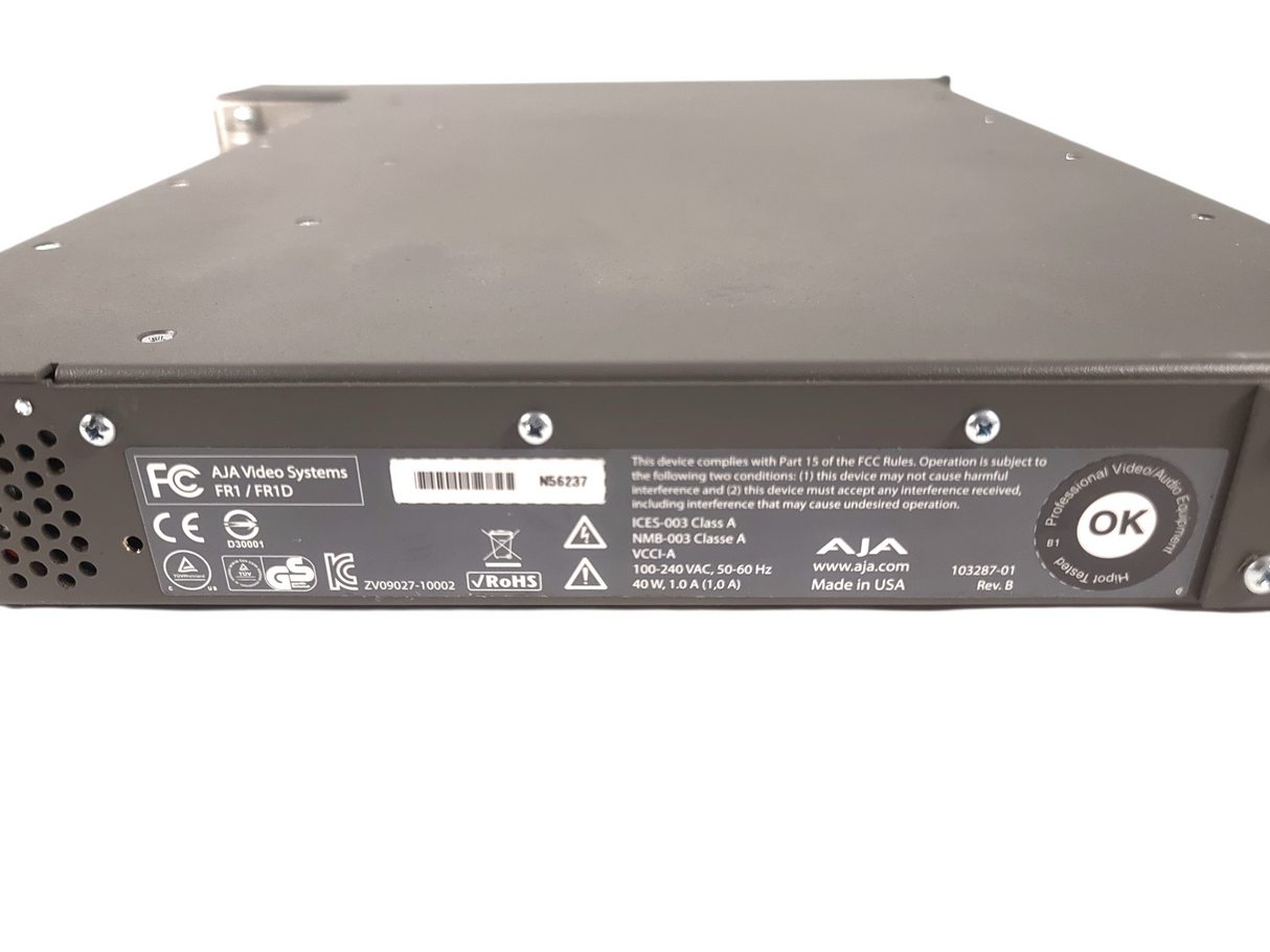 AJA FR1/FR1D Rackmount Frame w/ (2) Video Distribution Amplifier Card Slots