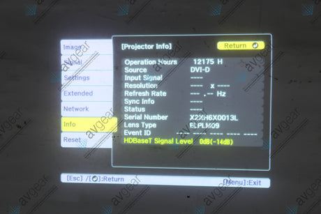 Epson EB-L1100U (H735B) 4K 6000 Lumen Laser WUXGA 3LCD Projector (~13000 Hours) - Lens NOT INCLUDED