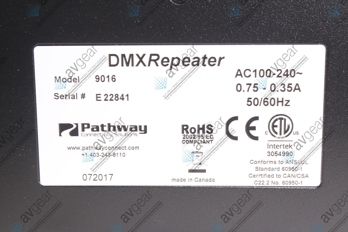 Pathway Connectivity 9016 DMX Repeater 8 Way Front 5-pin DMX Fully Isolated in Original Box