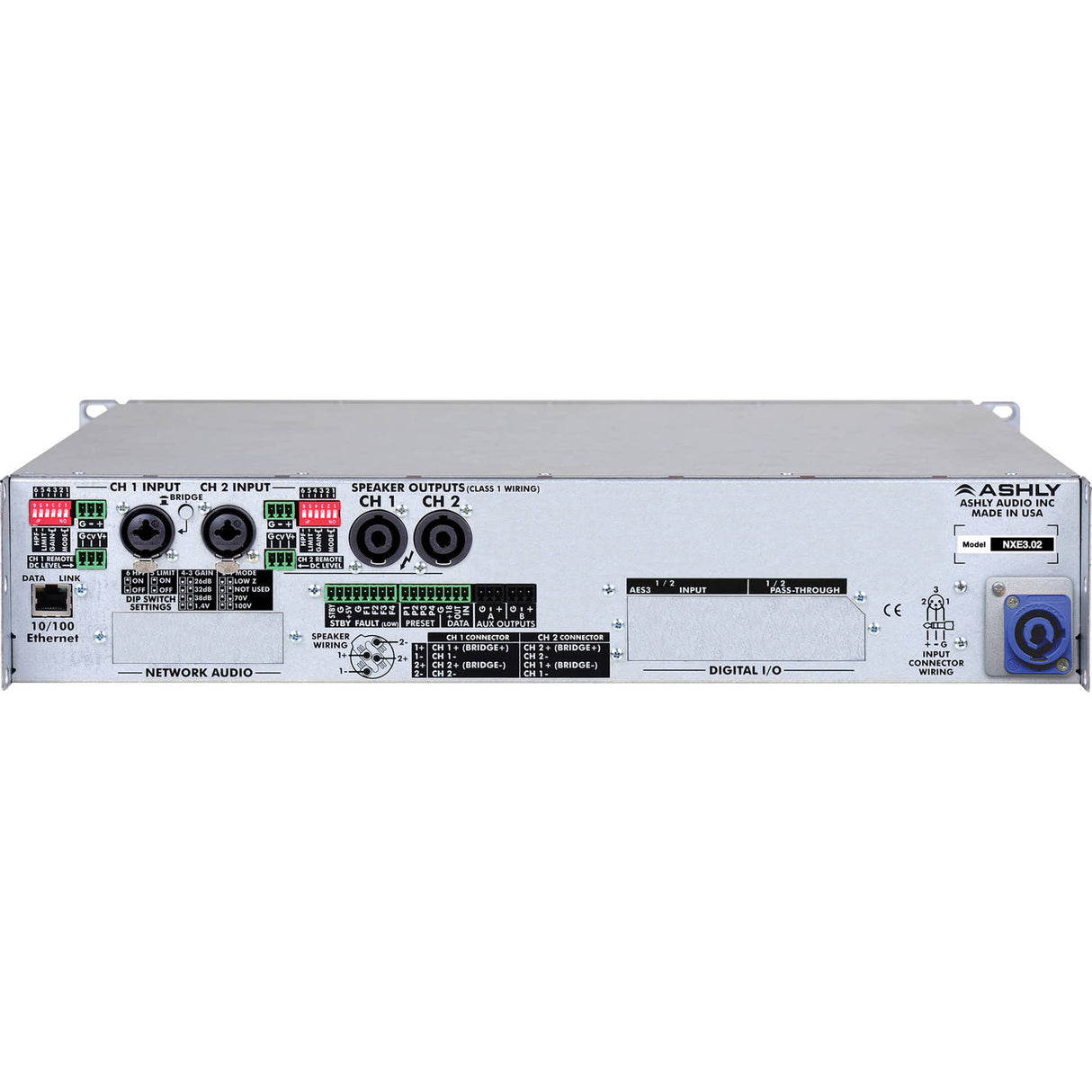 Ashly nXE3.02 nX Series 2ch 6kW Network Power Amplifier
