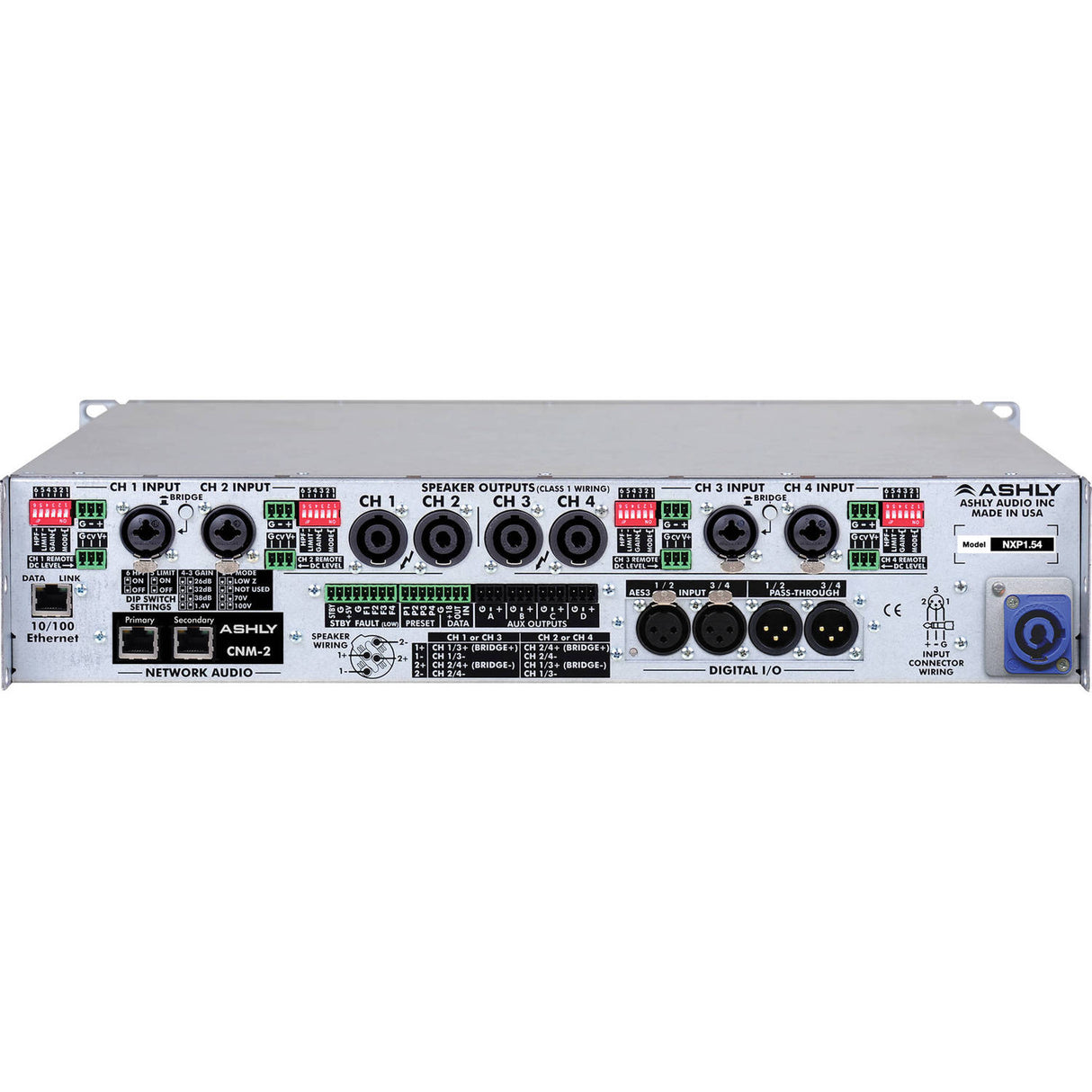 Ashly nXp1.54 Network 4ch 6kW Network Power Amplifier w/Protea DSP