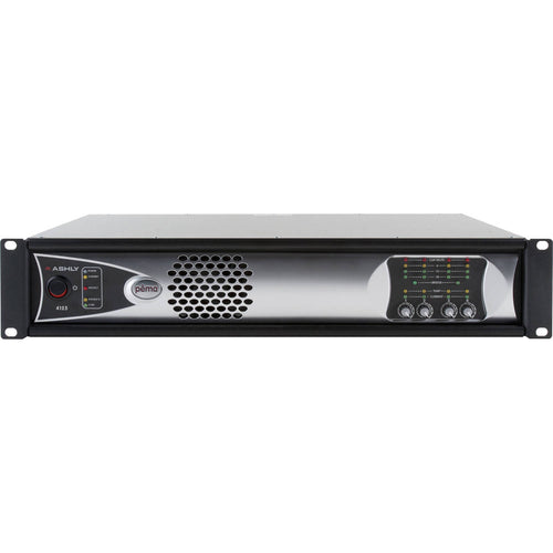 Ashly PEMA 4125D 4-Channel Power Amplifier plus OPDante Option Card, 125W at 4 Ohms, 8x8 DSP Matrix, CobraNet