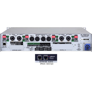 Ashly nXp8004D 4-Channel Network Power Amplifier, 800W at 2 Ohms with Protea DSP & OPDante Card