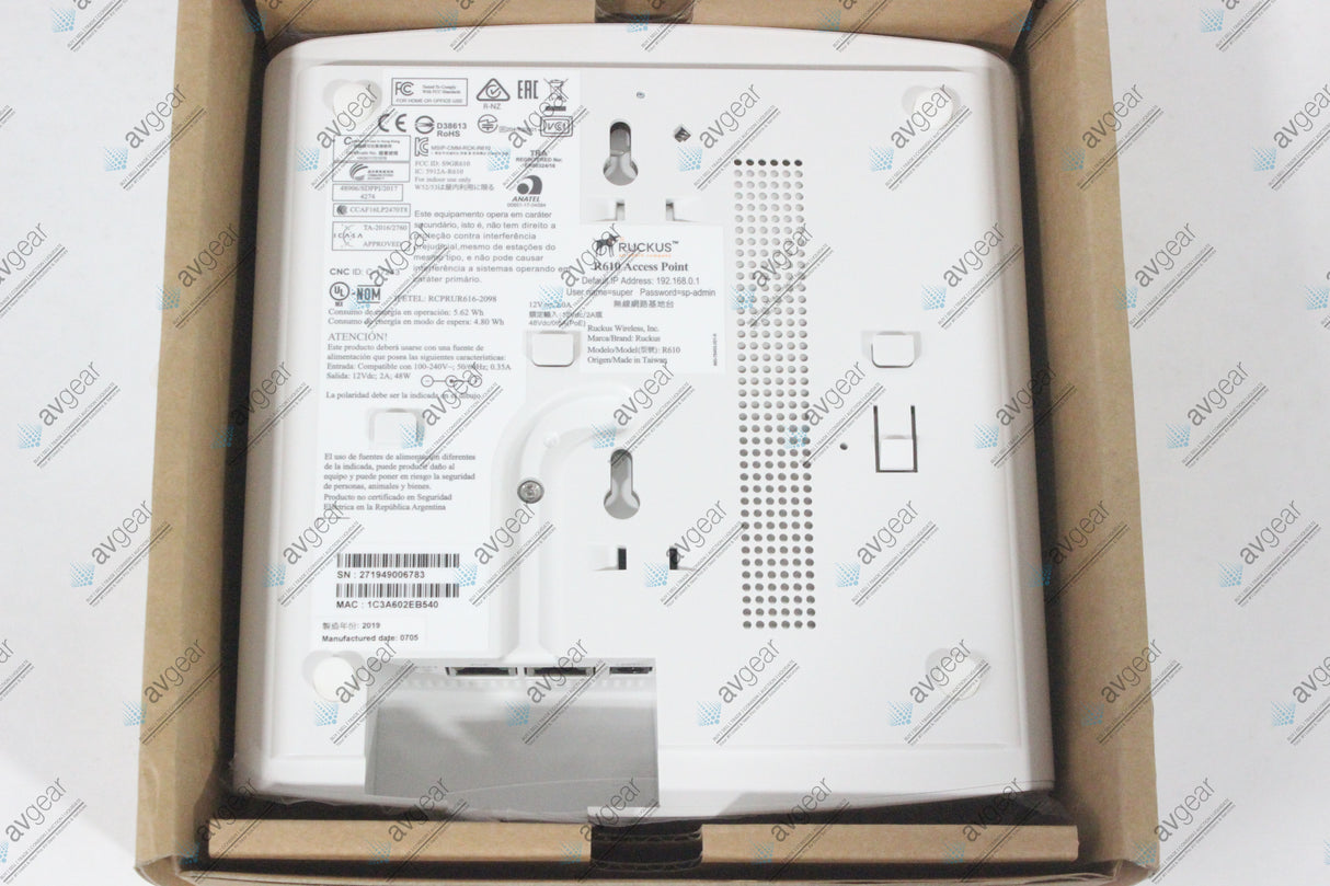 RUCKUS R610 Indoor 802.11ac Wave 2 3x3:3 Wi-Fi Access Point (NEW-Open Box) (1514-330)