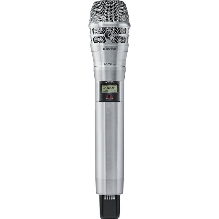 Shure ADX2FD/K8N-G57 Digital Handheld Wireless Microphone Transmitter with KSM8 Capsule (G57: 470 to 616 MHz, Nickel)
