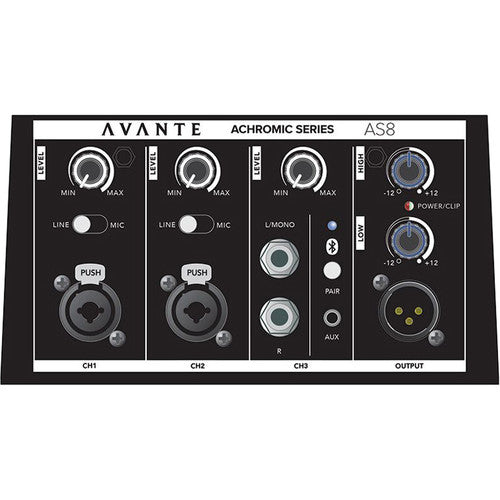 Avante Audio Achromic AS8-B 1000W Column PA System (Black) [B-Stock]