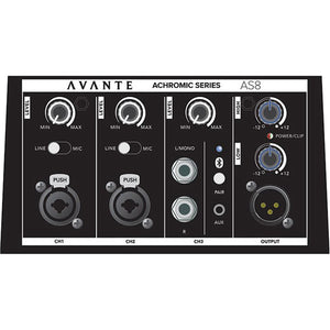 Avante Audio Achromic AS8-B 1000W Column PA System (Black) [B-Stock]