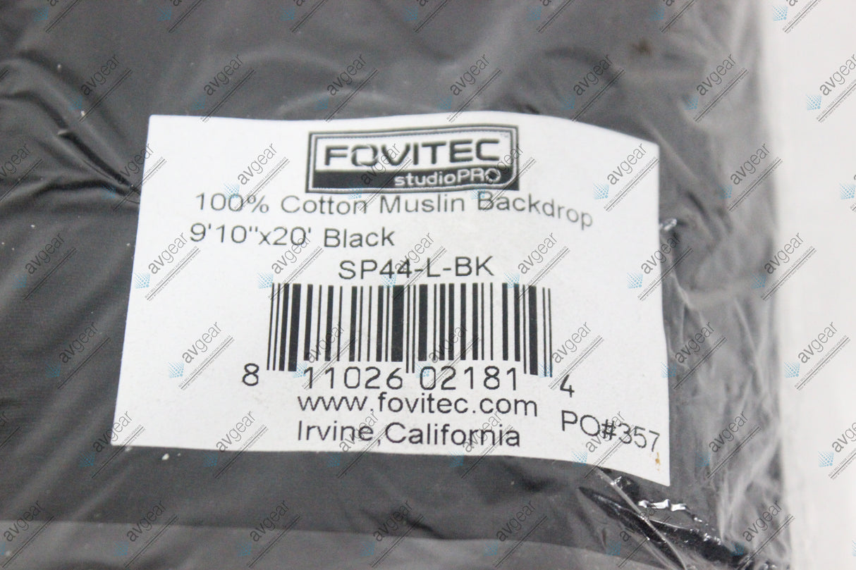 Lot of 10 - Fovitec Studio Pro 9'x10"x20' Black Cotton Muslin Backdrop
