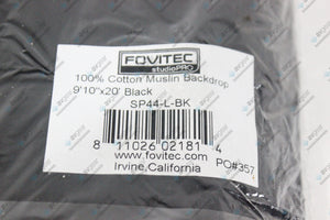 Lot of 10 - Fovitec Studio Pro 9'x10"x20' Black Cotton Muslin Backdrop