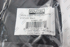 Lot of 6 - Fovitec Studio Pro 9'x10"x20' Black Cotton Muslin Backdrop